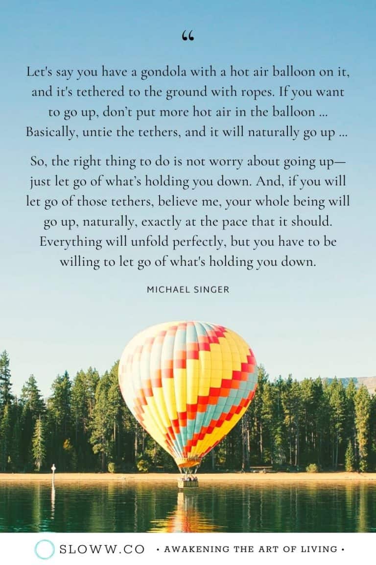 Michael Singer on the Surrender Metaphor of the Hot Air Balloon | Sloww