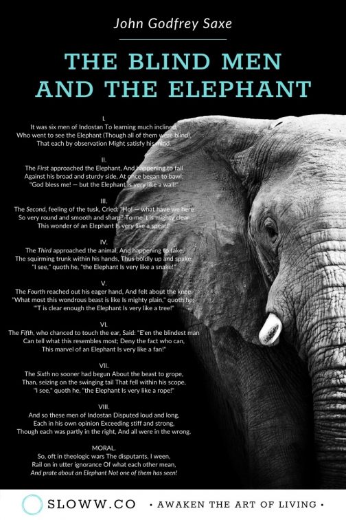 The Blind Men And The Elephant A Short Story About Perspective Sloww   Sloww The Blind Men And The Elephant John Godfrey Saxe 504x756 